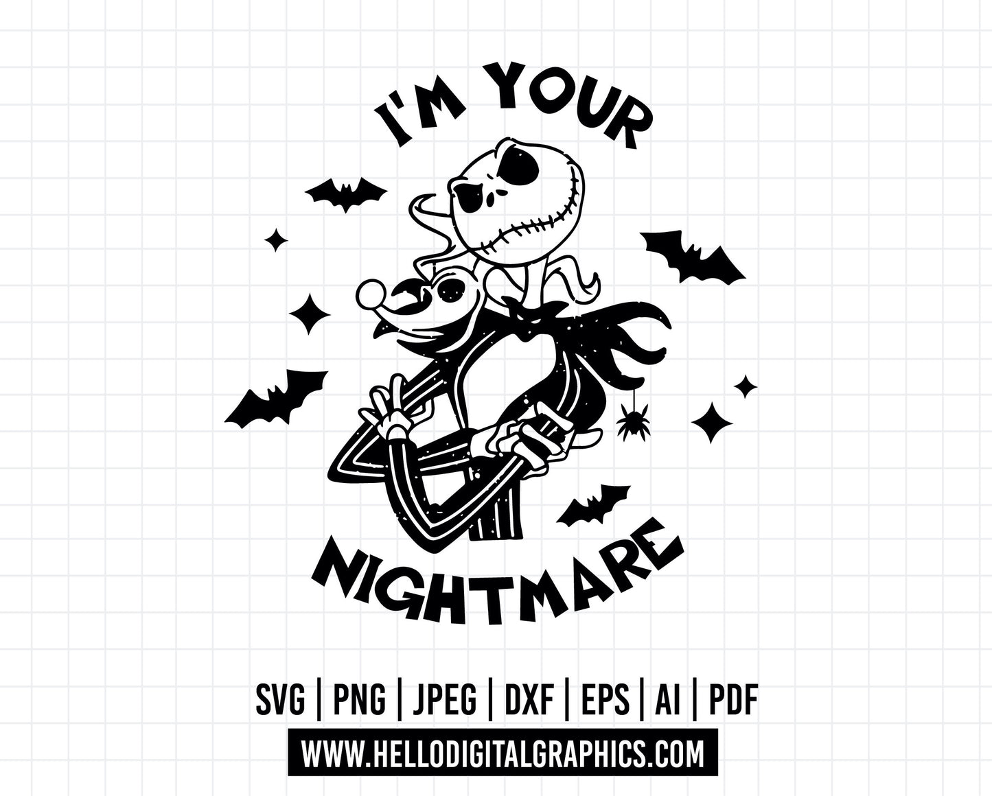 COD578- Jack Skellington and Bat Bowtie SVG, Halloween Mouse Head Svg, Trick Or Treat Svg, Halloween svg, Mickey svg, Disney svg