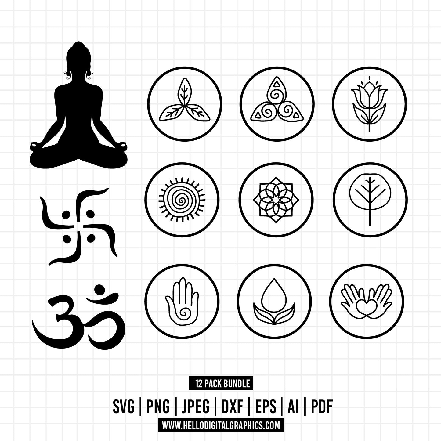 COD601- Meditation Yoga svg girl, yoga vector, Yoga png, cricut, namaste, meditation, Cricut