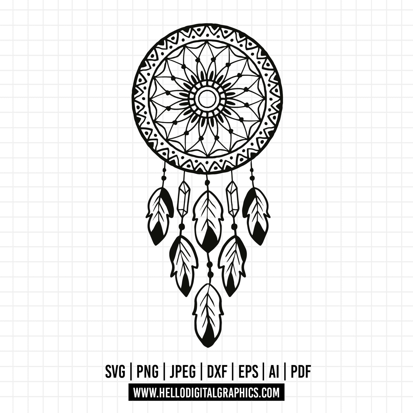 COD609- Dreamcatcher svg, Boho Clipart, Modern Design SVG, Hand Drawn Designs, Dreamcatcher svg