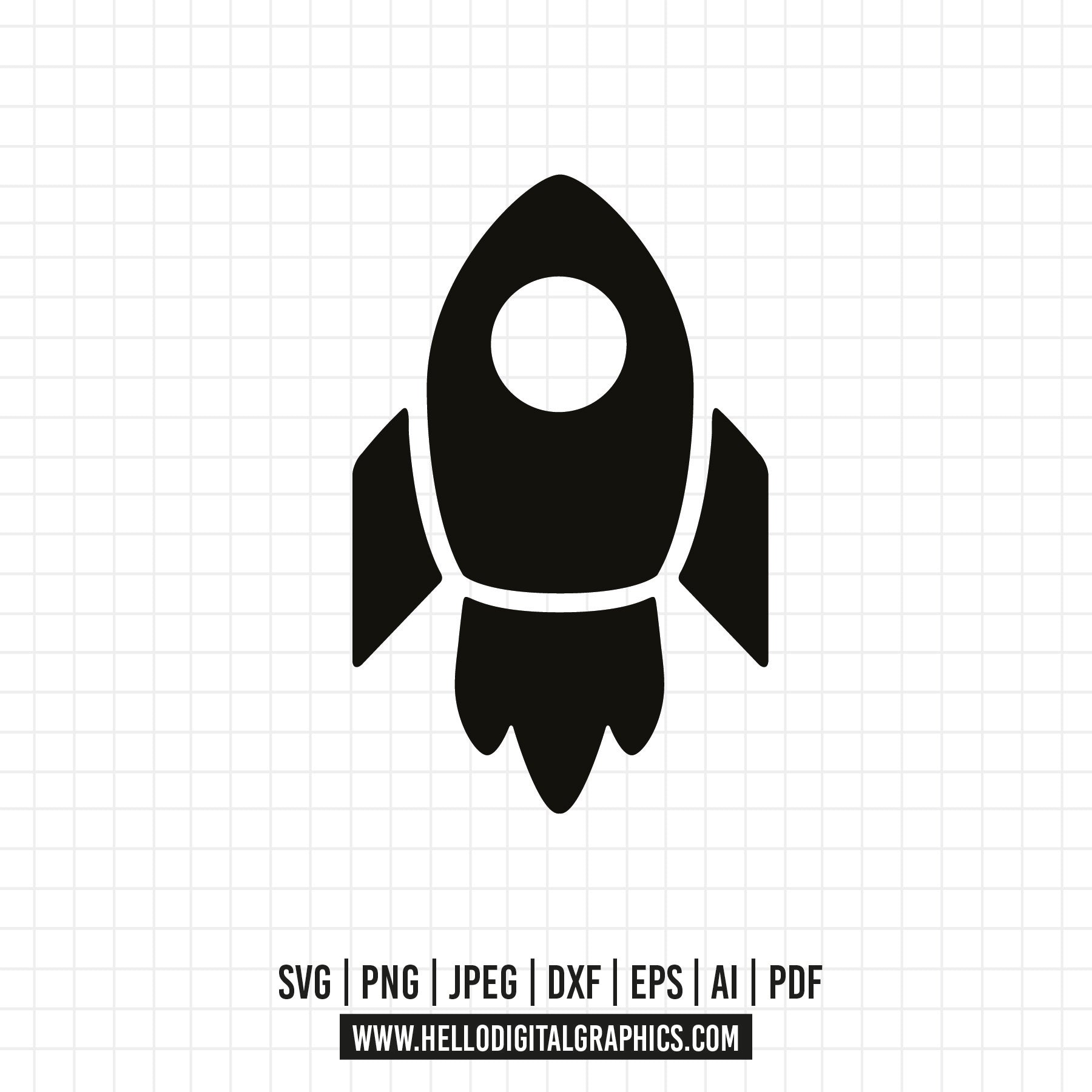 COD665- Rocket SVG, Rocket Clipart, Rocket Cut File for Cricut, Rocket