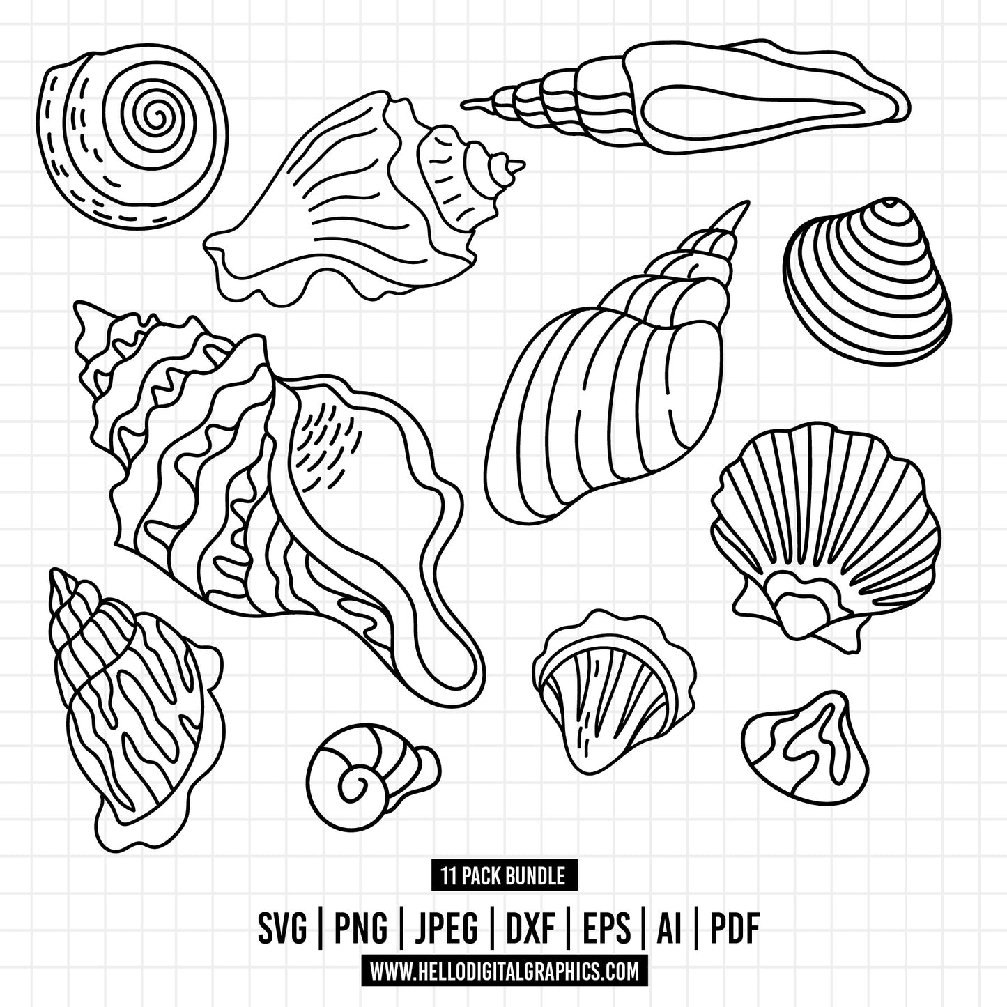 COD687- Seashell svg bundle, sea svg, beach svg, Summer vibes svg