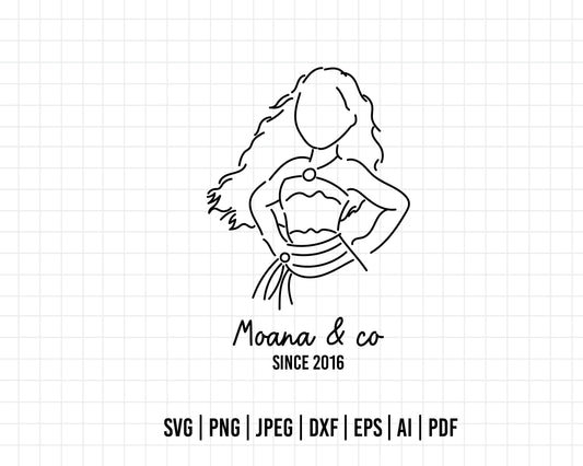 COD70- Moana & co svg, Princess svg, Disney svg, outine svg, Cricut, Silhouette, Tumbler svg
