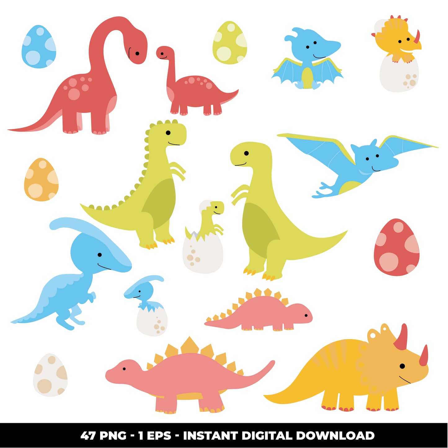 COD793 - Dinosaur clipart, kids dinosaur clipart, t-rex clipart, dino clipart, triceratops clipart files