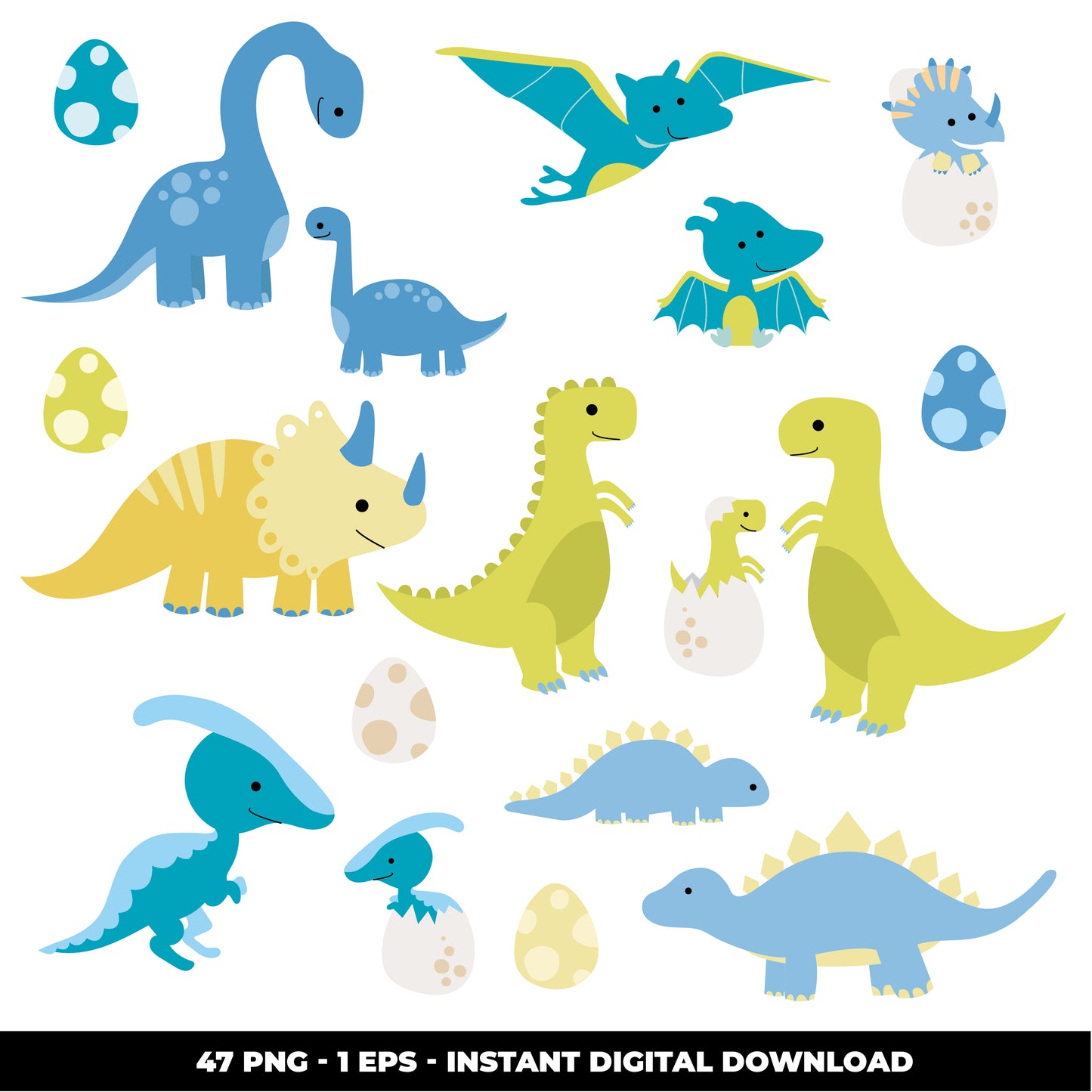 COD794 - Dinosaur clipart, kids dinosaur clipart, t-rex clipart, dino clipart, triceratops clipart files