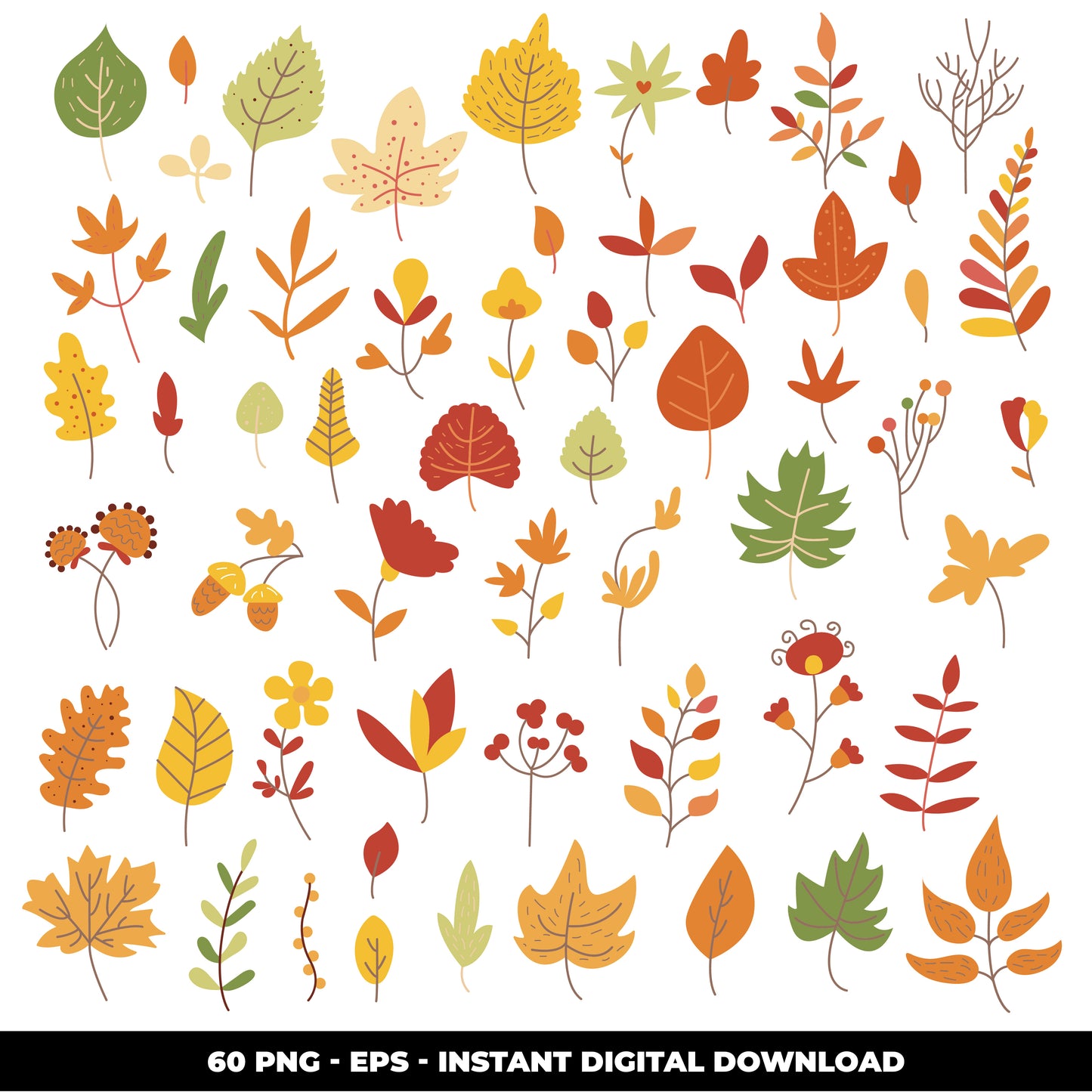 COD830 - Leaves clipart, Plant eps, Paper Leaves, Leaf Templates, Wreath, Cut Files, Leaf Clipart