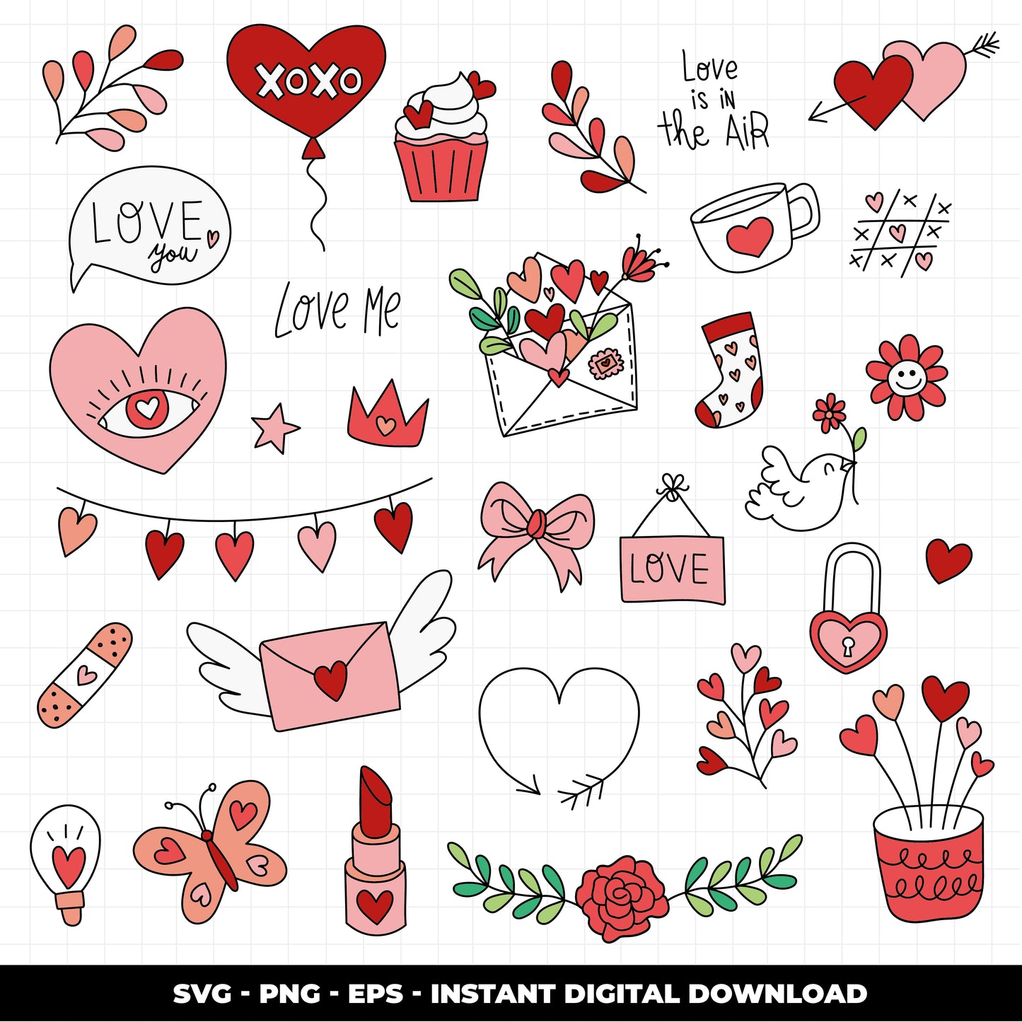 COD881- Valentine's day svg, Self Love Svg, love clipart, love vector, Heart svg, Hand-drawn svg, True love svg