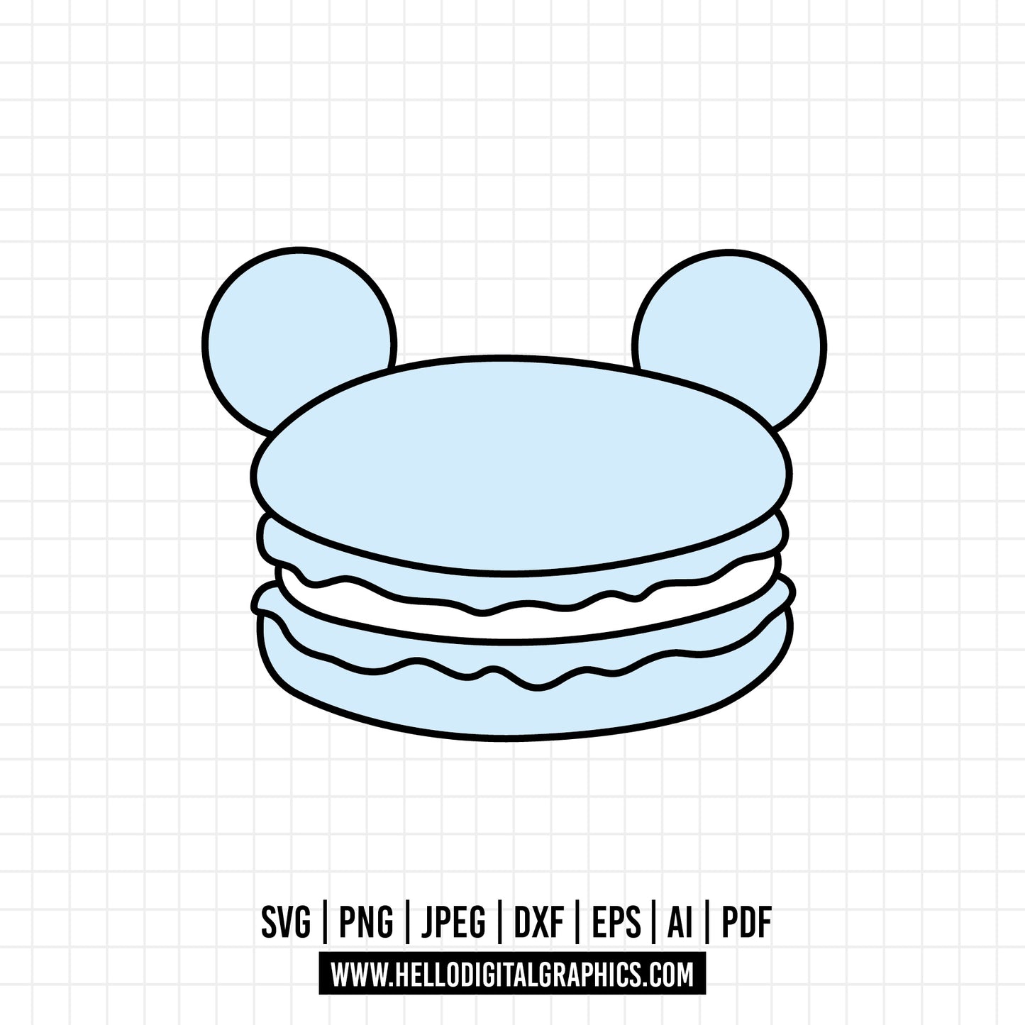 COD893 Mickey Macaron svg, Park Snacks Food Pastel svg, Mickey SVG, Magic Kingdom PNG Instant Download