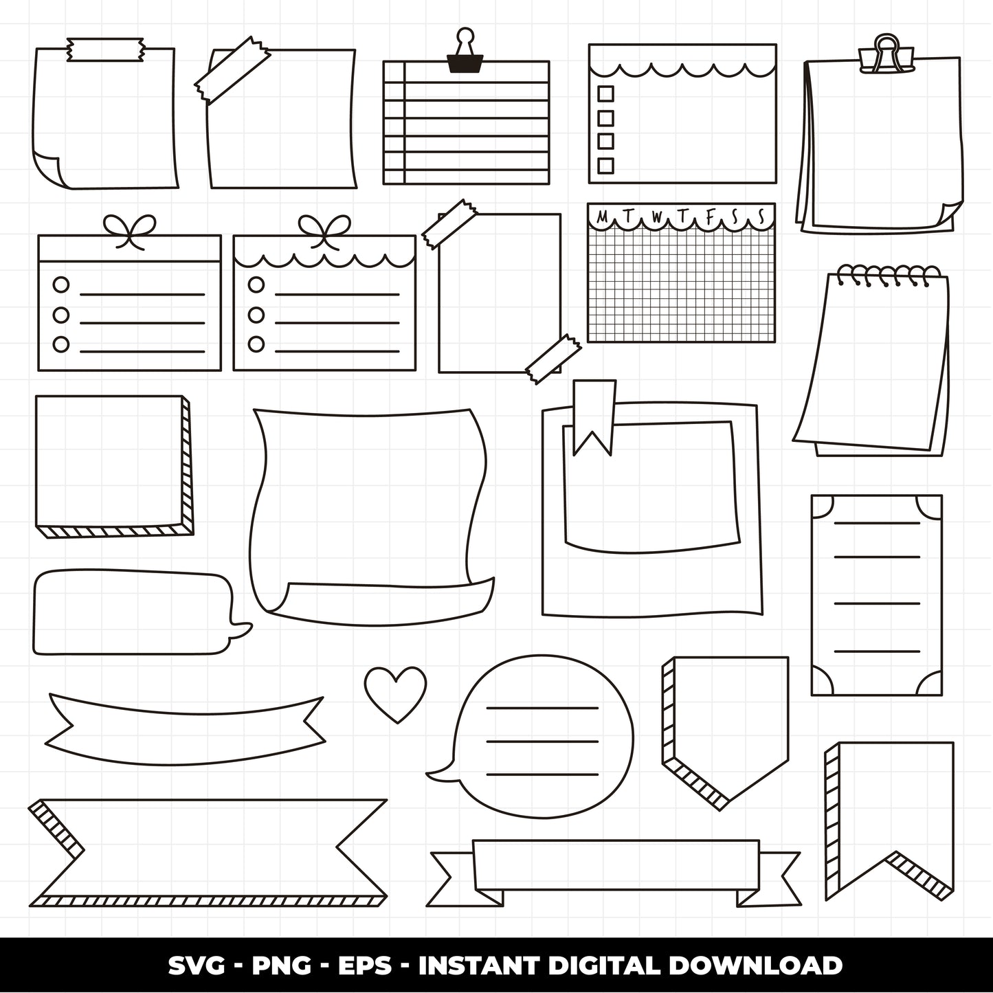 COD916 Bullet journal svg, bujo clipart, Notes Clipart, school Clipart, teacher printable, school svg