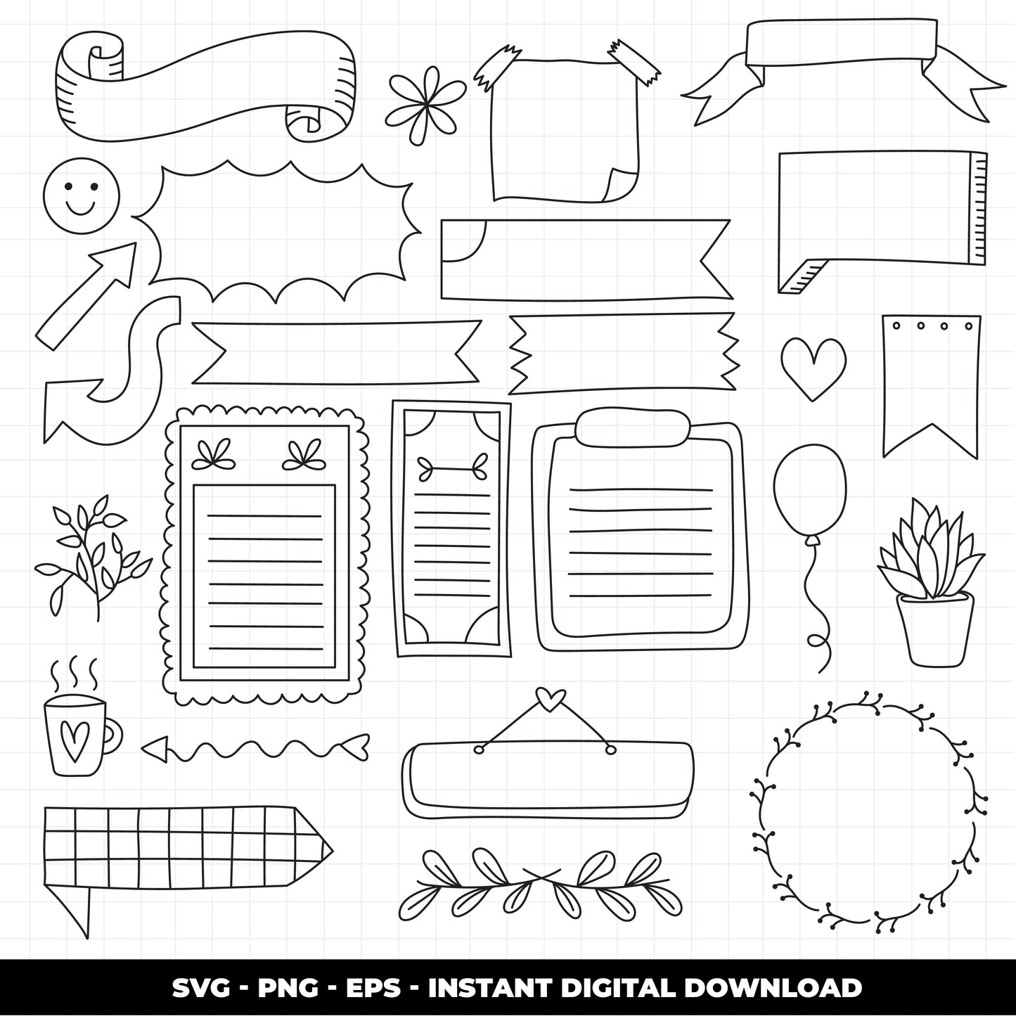 COD918 Bullet journal svg, bujo clipart, Notes Clipart, school Clipart, teacher printable, school svg