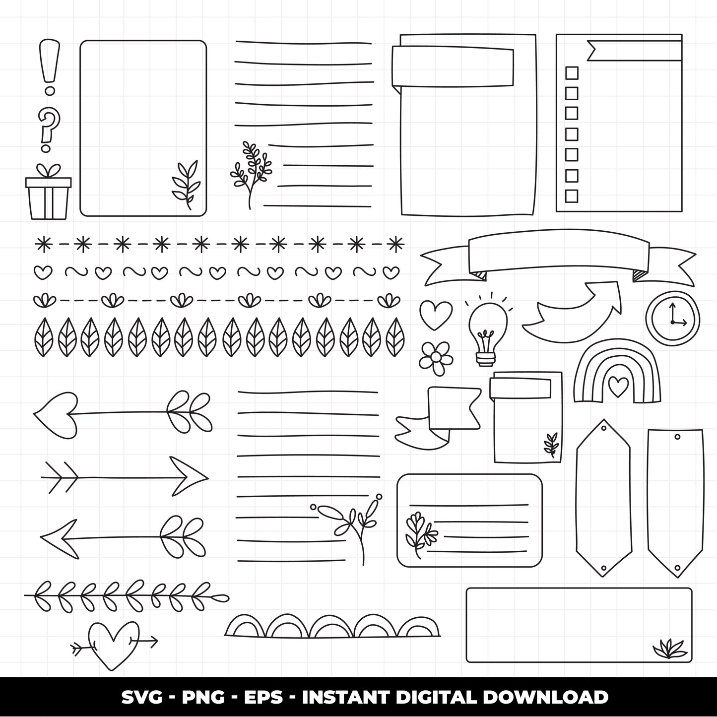COD920 Bullet journal svg, bujo clipart, Notes Clipart, school Clipart, teacher printable, school svg