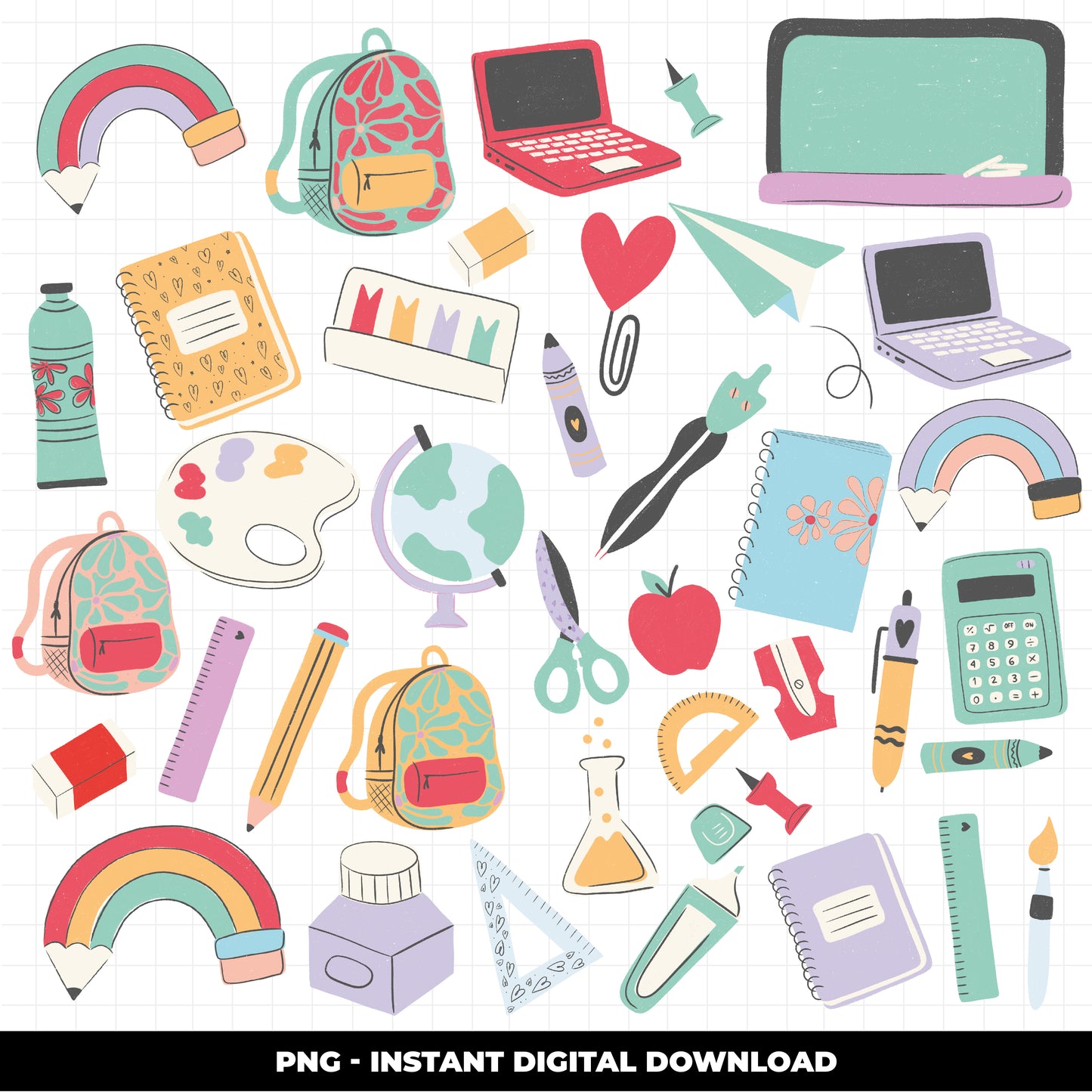 COD921 Back to school png, Bullet journal png, bujo clipart, Notes png, school Clipart, teacher png, school png