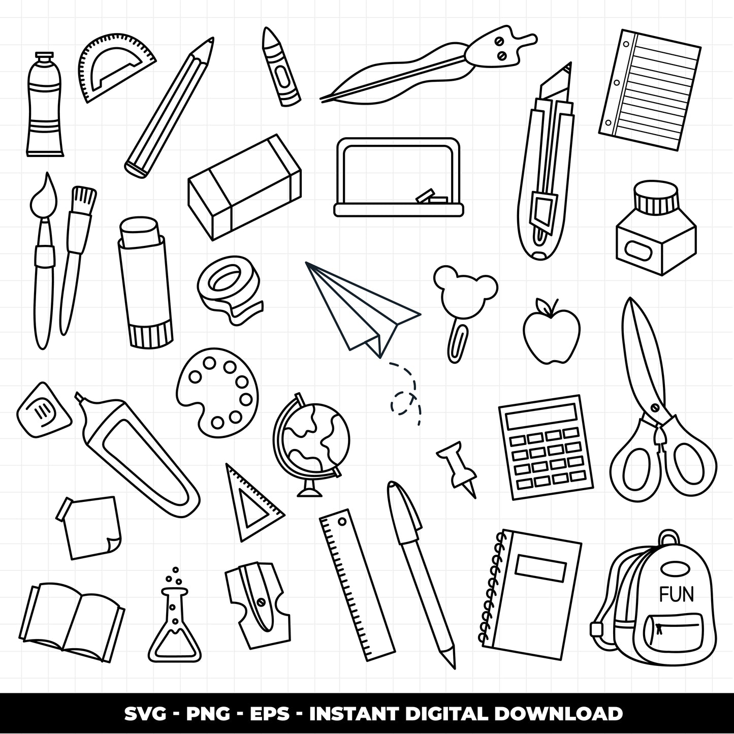 COD930 School elements svg, school clipart, Bullet journal svg, bujo clipart, Notes Clipart