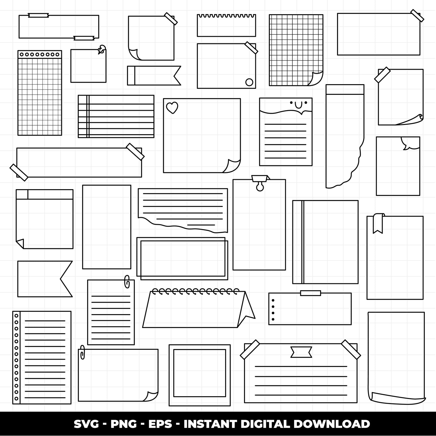 COD931 Bullet journal svg, bujo clipart, Notes Clipart, school Clipart, teacher printable, school svg