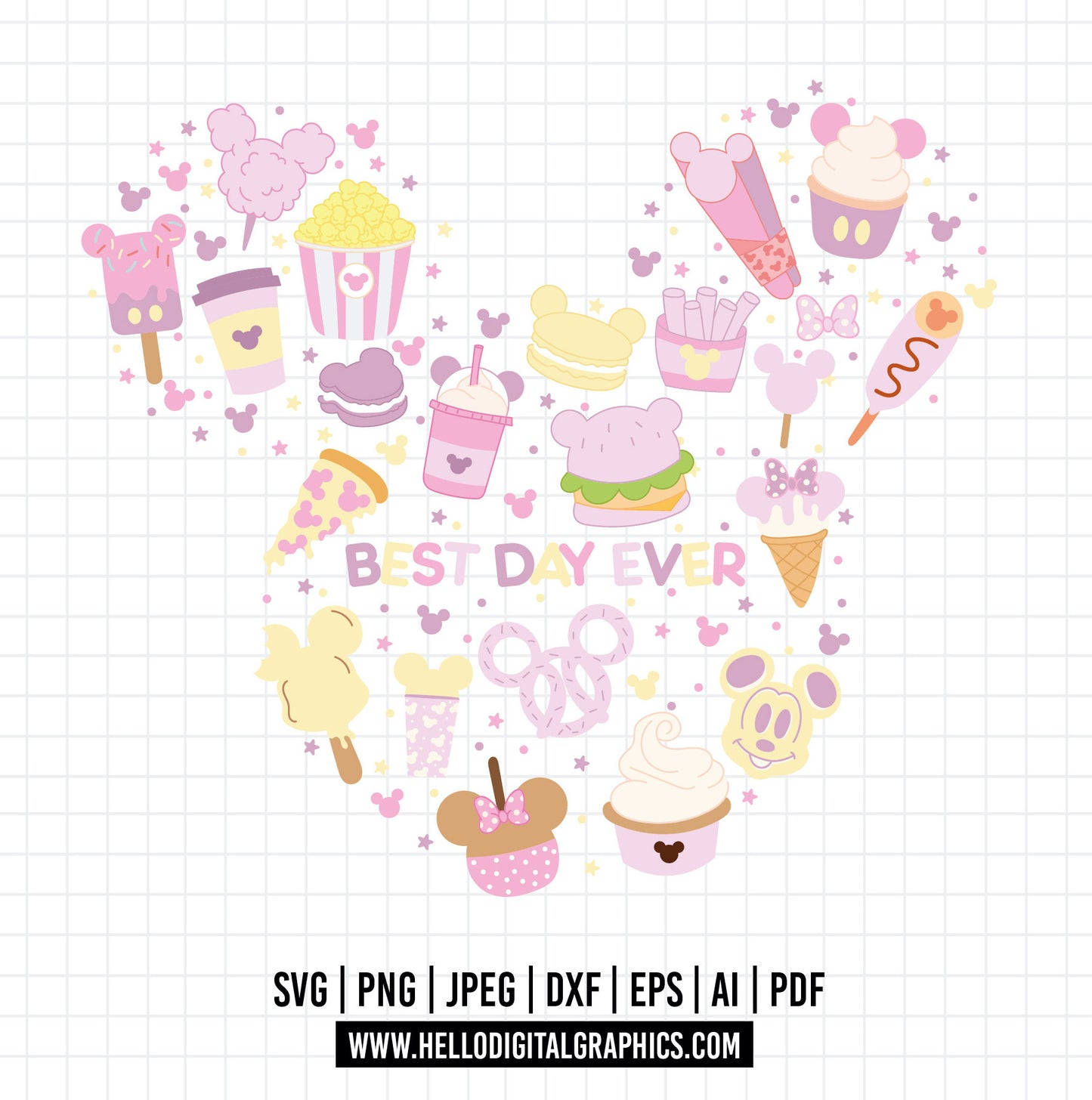 COD967- Best day ever svg, snackgoals svg, Snacks svg, Mickey Mouse Ears Head, Disney svg, mickey svg, Silhouette, Cricut