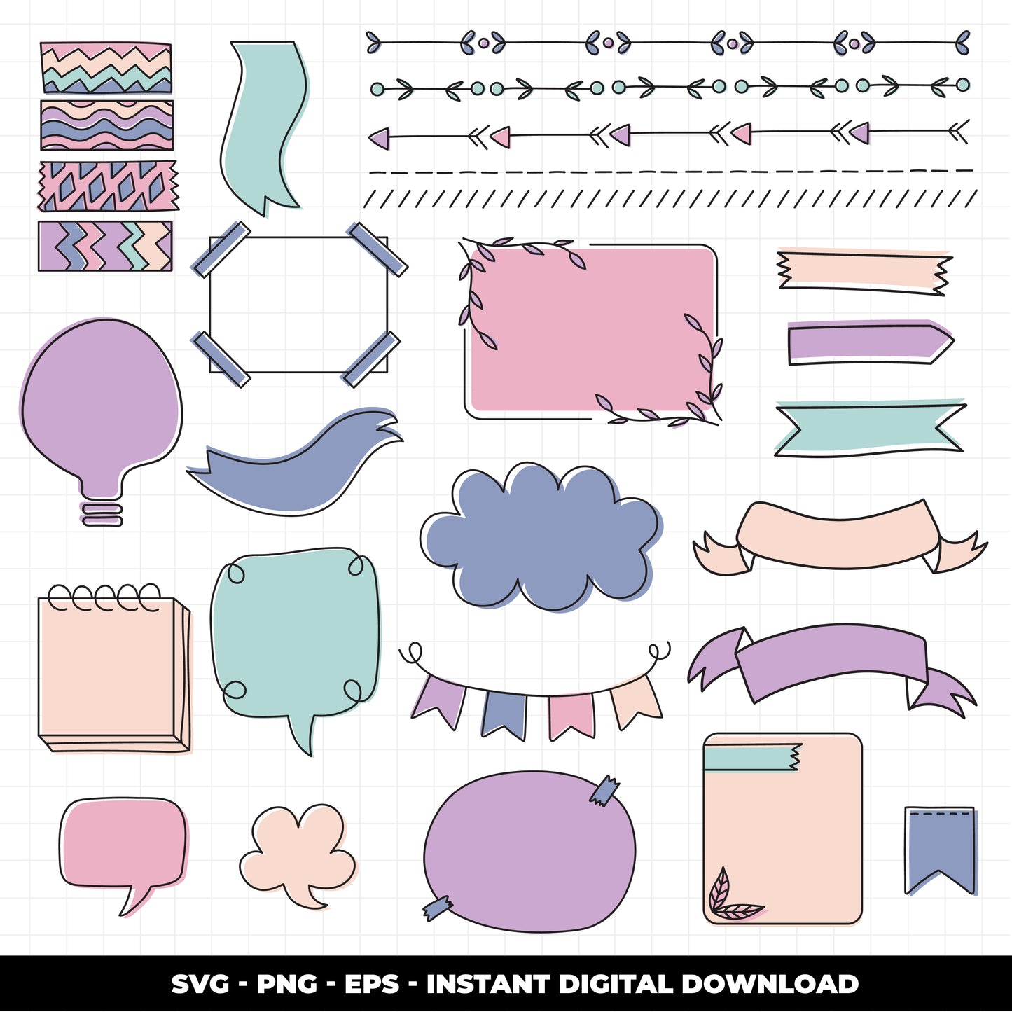 COD993 Bullet journal svg, bujo clipart, Notes Clipart, school Clipart, teacher printable, school svg