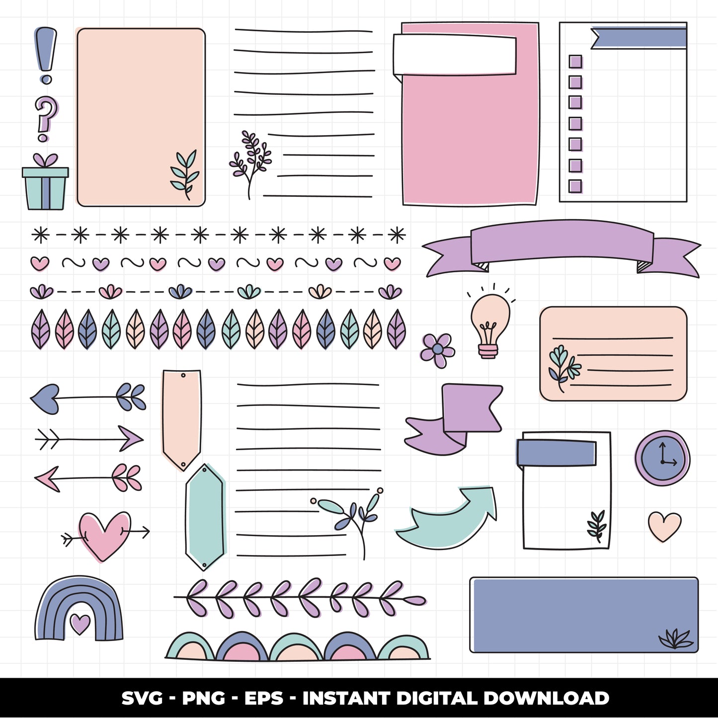 COD995 Bullet journal svg, bujo clipart, Notes Clipart, school Clipart, teacher printable, school svg