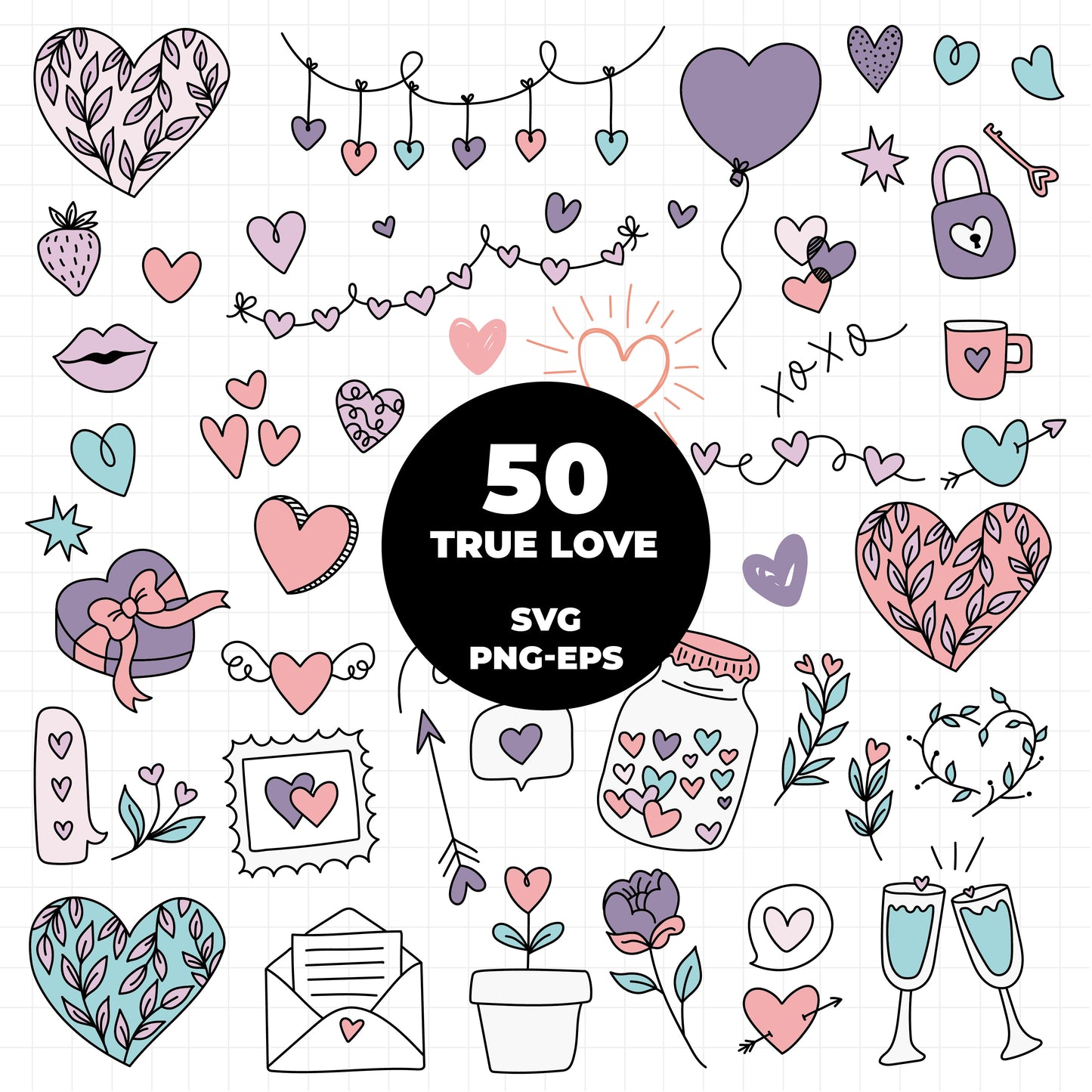 COD1014- Doodle Heart svg, Self Love Svg, Heart svg, Hand-drawn svg, True love svg