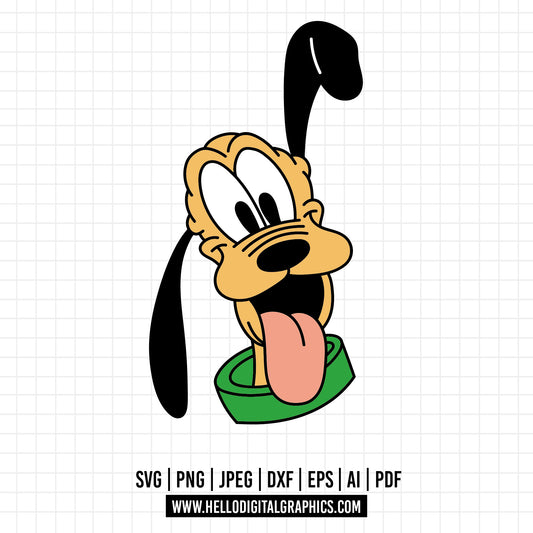 COD1016- Pluto svg, dog svg, Pluto Silhouette, Cricut, disney svg
