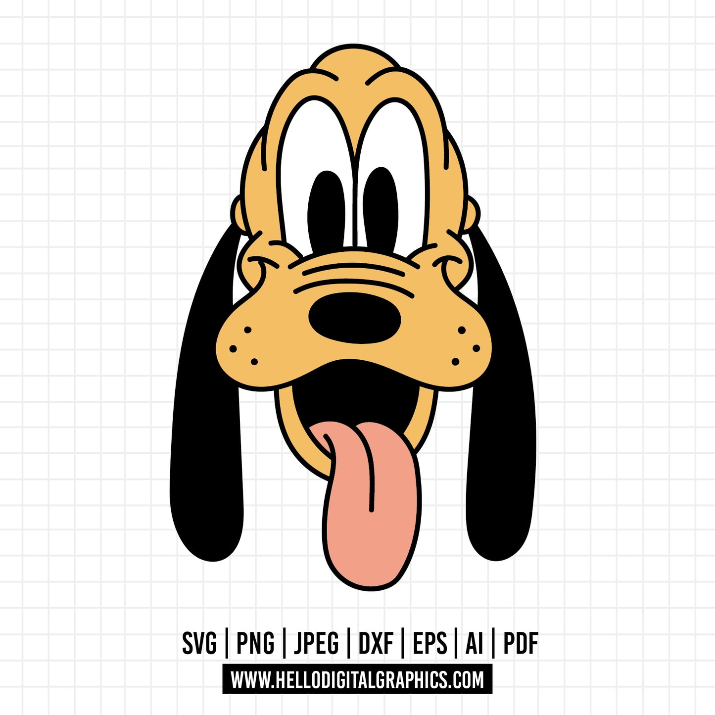 COD1021- Pluto svg, outline pluto svg, dog svg, Pluto Silhouette, Cricut, disney svg