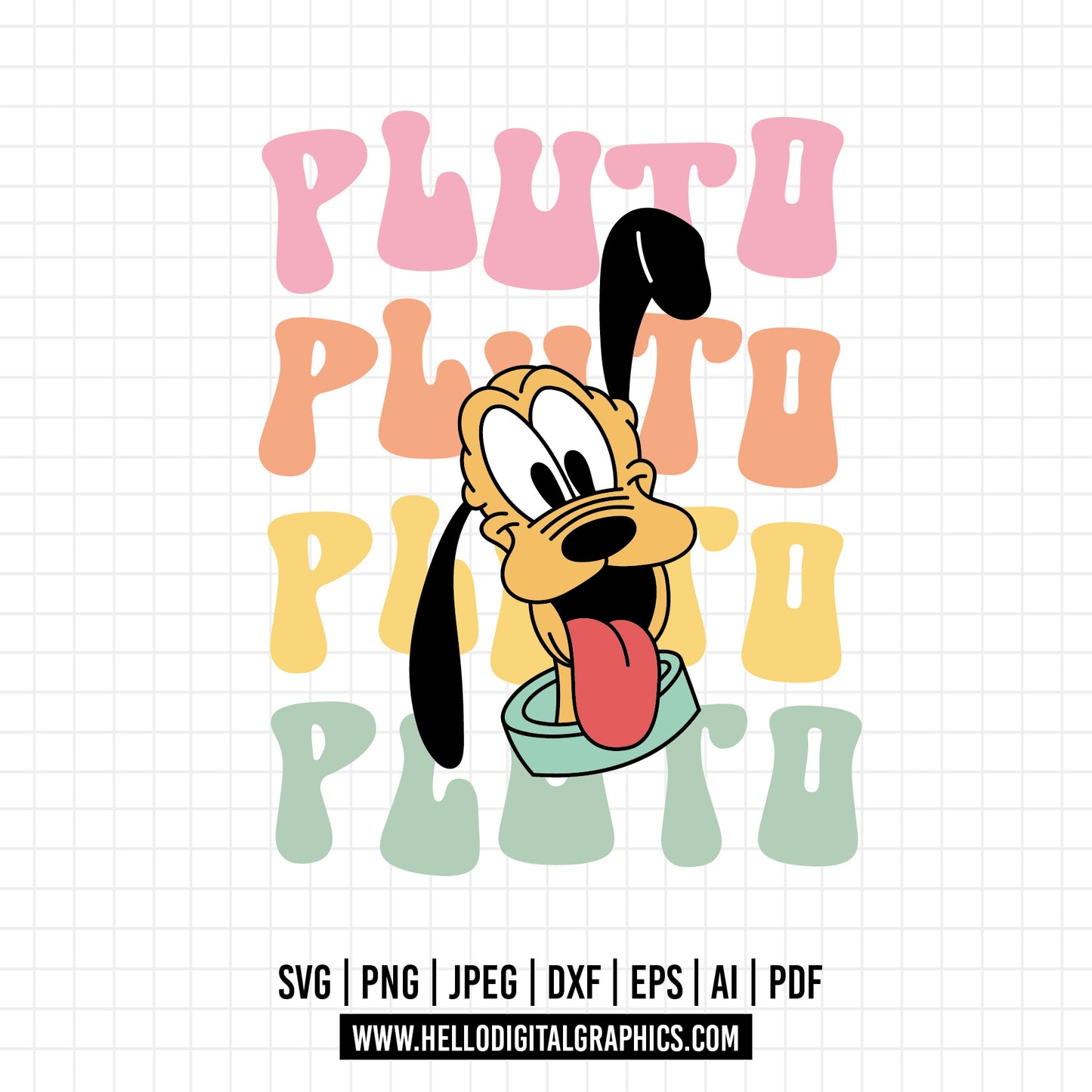 COD1025- Pluto svg, dog svg, Pluto Silhouette, Cricut, disney svg