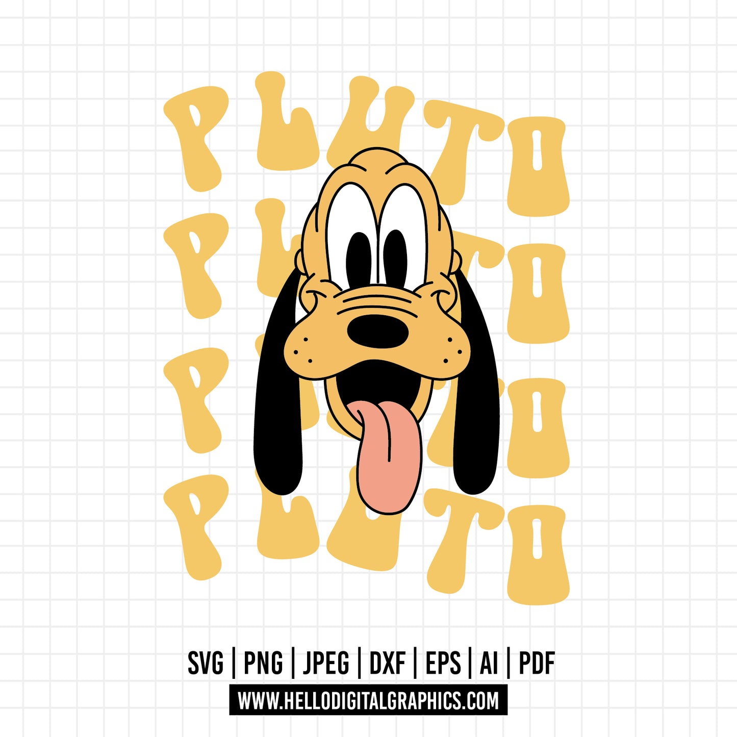 COD1026- Pluto svg, dog svg, Pluto Silhouette, Cricut, disney svg