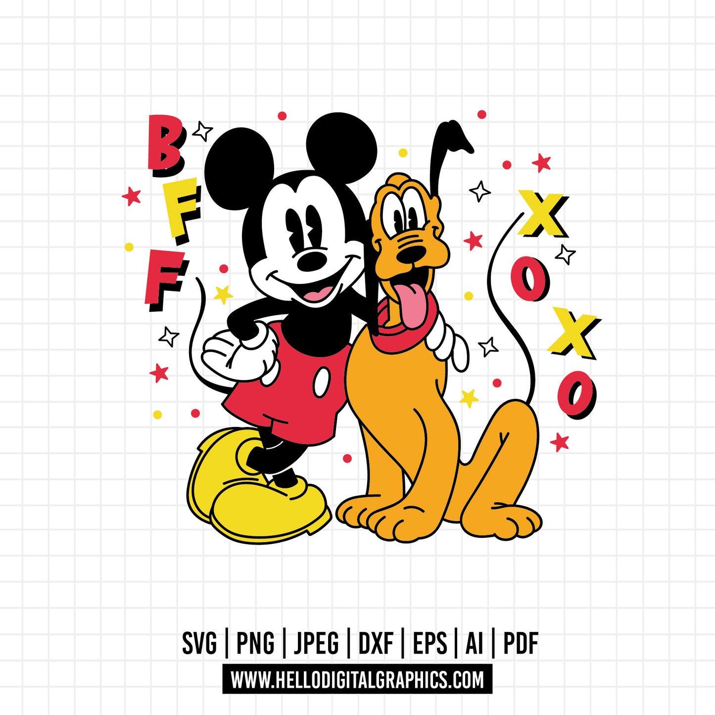 COD1036- Best friends forever svg, Mickey and pluto svg, Mickey Svg, Disney svg,Mickey sketch svg