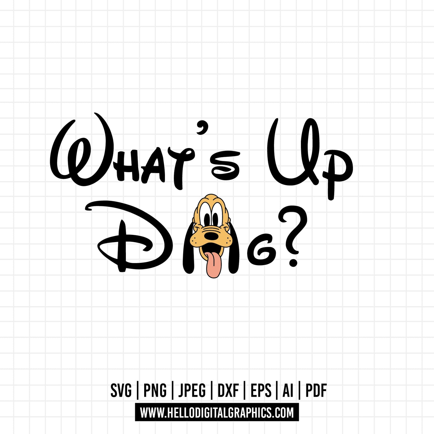 COD1039- What's up dog svg,  Mickey and pluto svg, Mickey Svg, Disney svg,Mickey sketch svgW