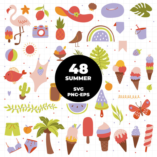 COD1045 Summer svg, summer printable, summer vector, beach svg, ice cream svg