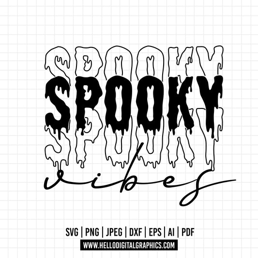COD1047- Spooky vibes svg, Halloween svg, Trick Or Treat Svg, Spooky Vibes Svg