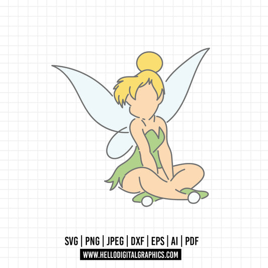 COD1055 Tinker bell svg, Think happy thoughts svg, disney svg, cricut, silhouette