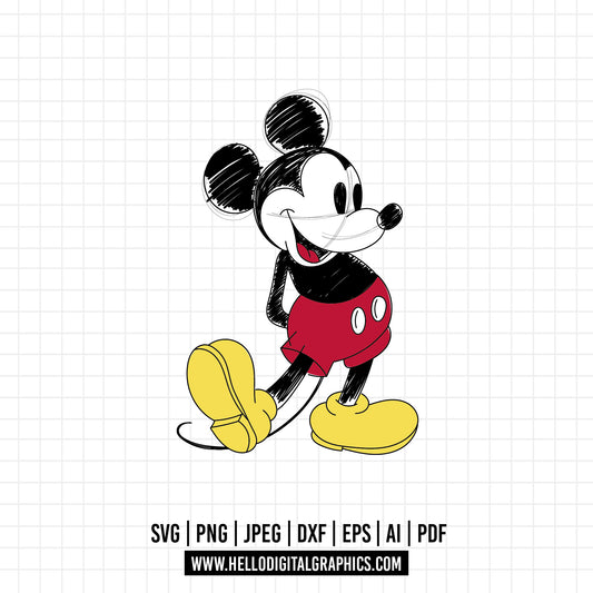 COD1058 Disneyland svg, Mickey sketch svg, Mickey Svg, Disney svg, Magical svg