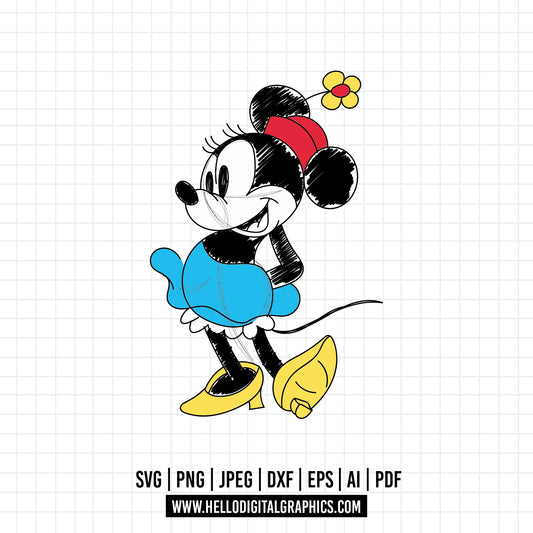 COD1059 Disneyland svg, Minnie sketch svg, Minnie Svg, Disney svg, Magical svg
