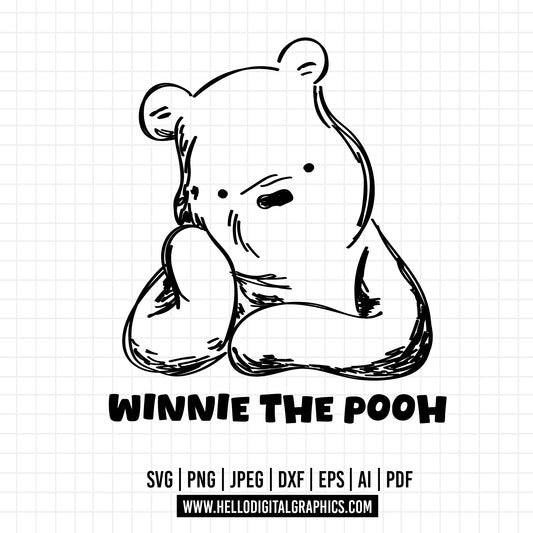 COD1089 Classic Winnie the pooh svg, pooh sketch svg, Disney svg, party pooh svg