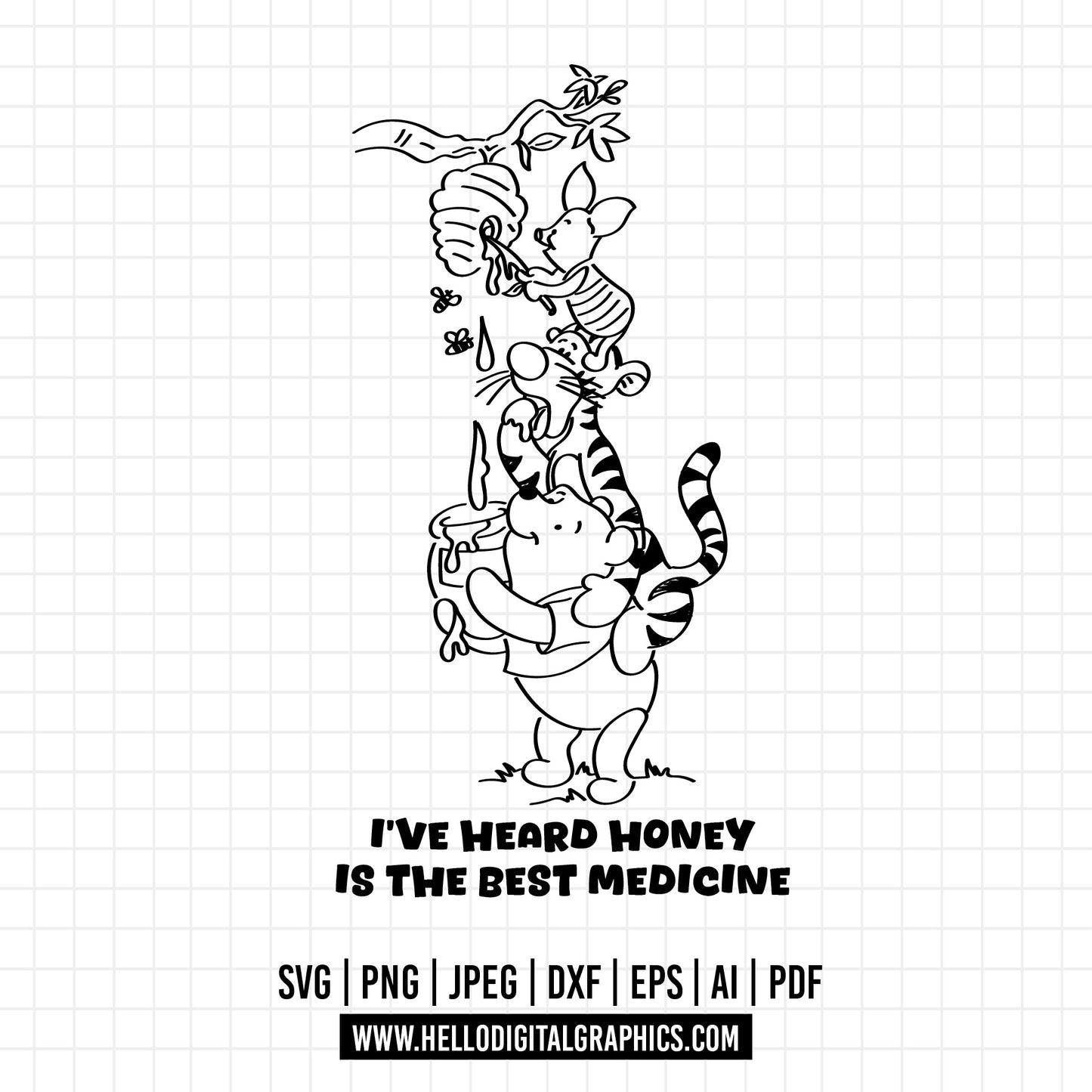 COD1094 I've heard honey is the best medicine svg, Winnie the Pooh svg