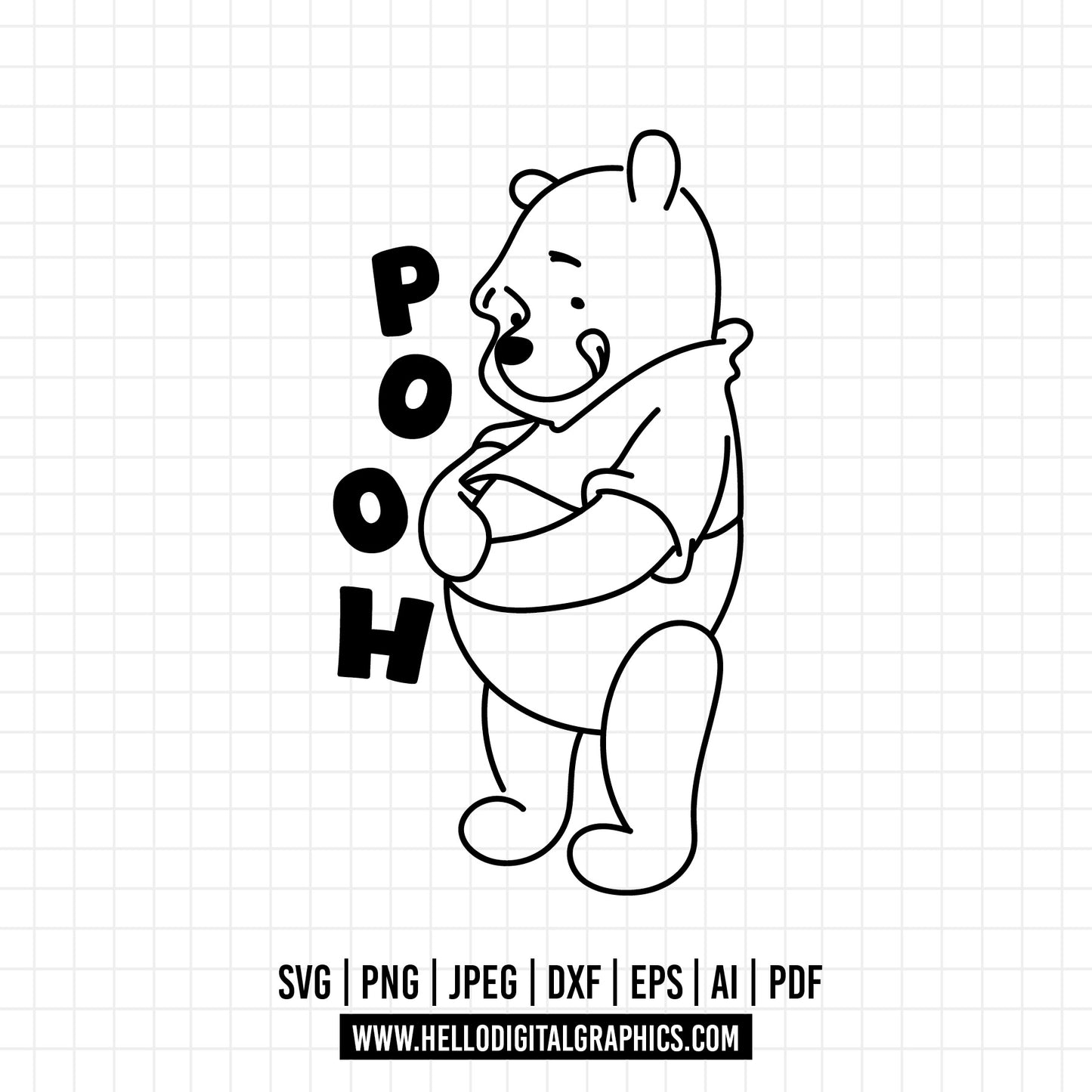 COD1099 Classic Winnie the pooh svg, pooh sketch svg, Disney svg, party pooh svg