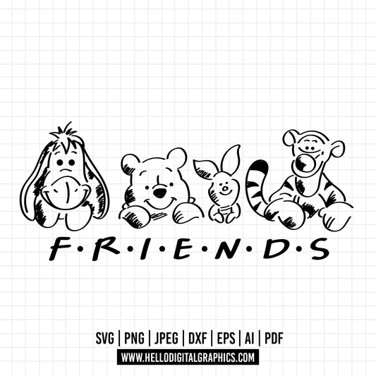 COD1104 Friends svg, Winnie the Pooh friends svg, Disney svg
