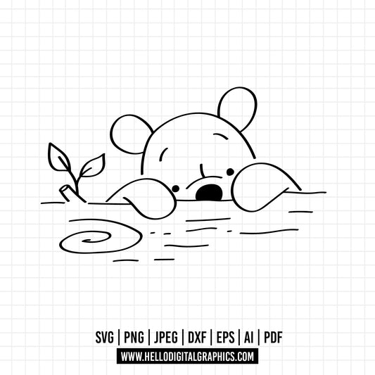 COD1107 Winnie the Pooh svg, pooh png, baby shower svg, pooh party