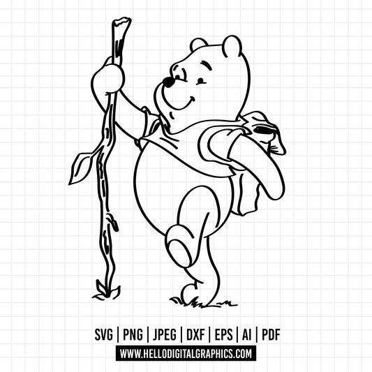 COD1108 Winnie the Pooh svg, pooh png, baby shower svg, pooh party