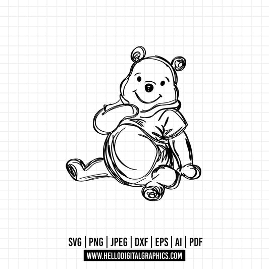 COD1112 Winnie the Pooh svg, pooh png, baby shower svg, pooh party