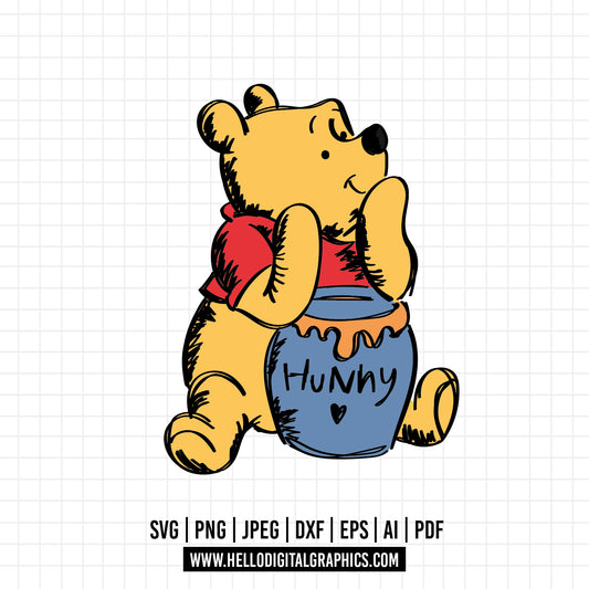 COD1115 Winnie the pooh svg, Winnie The Pooh and honey svg, Disney svg