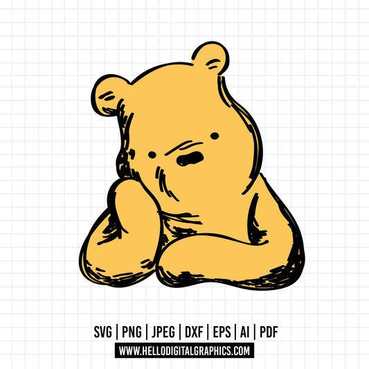 COD1123 Winnie the Pooh svg, pooh png, baby shower svg, pooh party