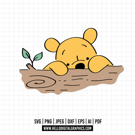 COD1124 Winnie the Pooh svg, pooh png, baby shower svg, pooh party