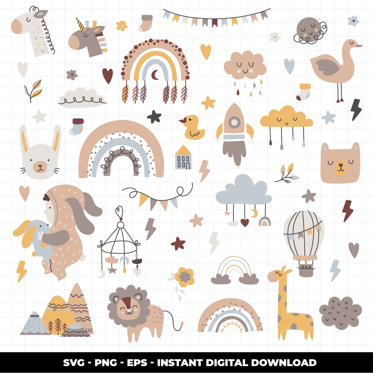 COD1138 Baby svg, baby doodle svg, baby png, baby clipart, unicorn baby svg