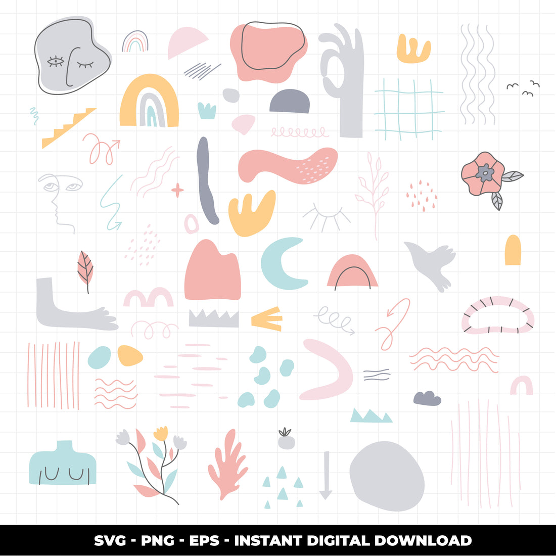 COD1143 Abstract boho shaper svg, boho clipart, abstract clipart, boho ...