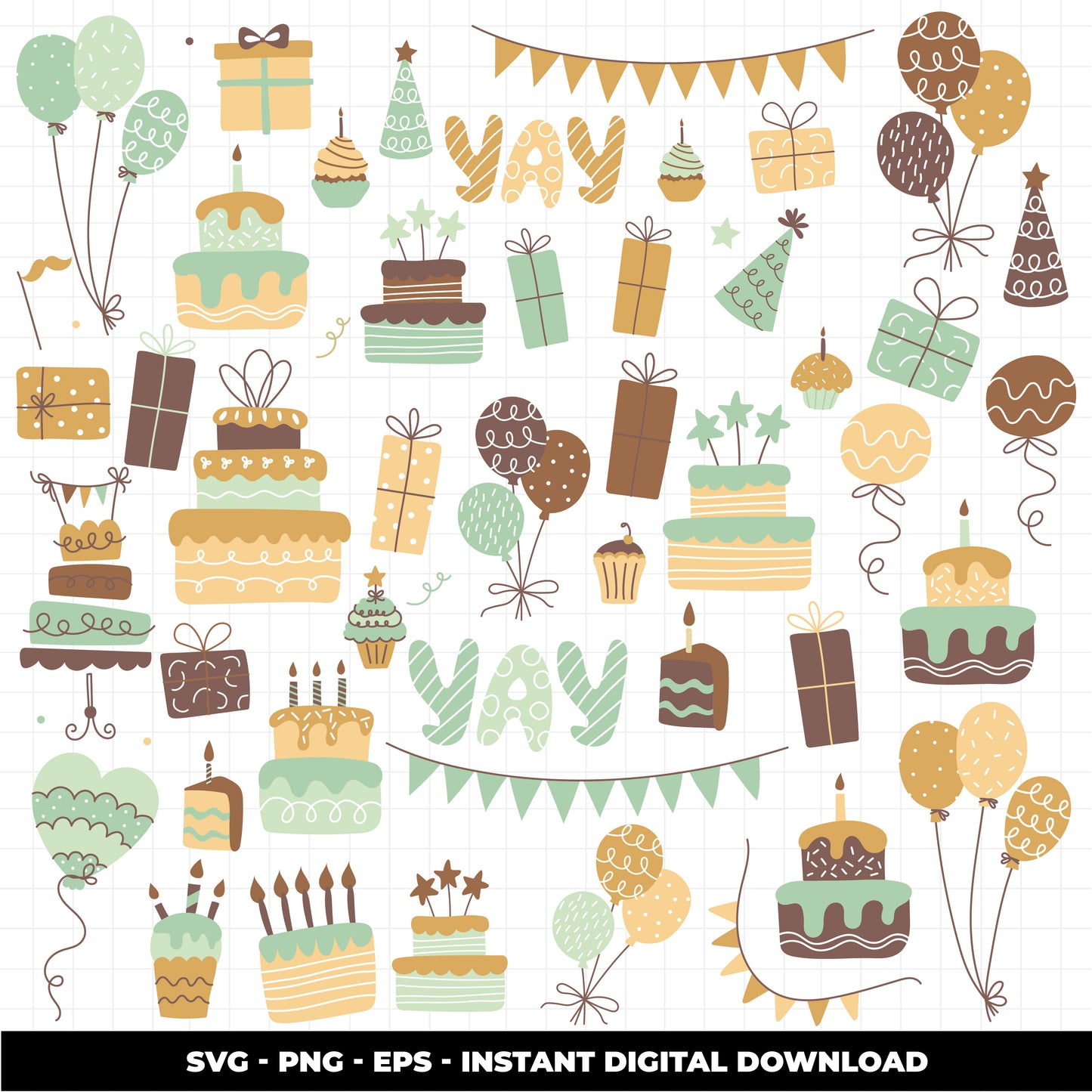 COD1151 Happy birthday svg, birthday clipart, cake svg, birthday vector, party svg