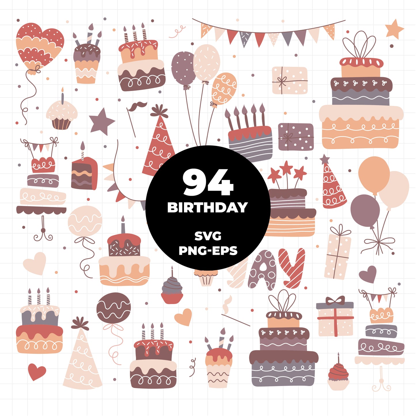 COD1152 Happy birthday svg, birthday clipart, cake svg, birthday vector, party svg