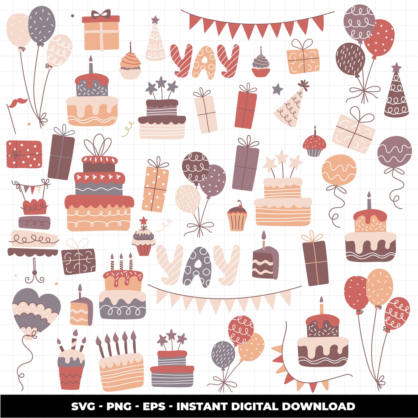 COD1152 Happy birthday svg, birthday clipart, cake svg, birthday vector, party svg