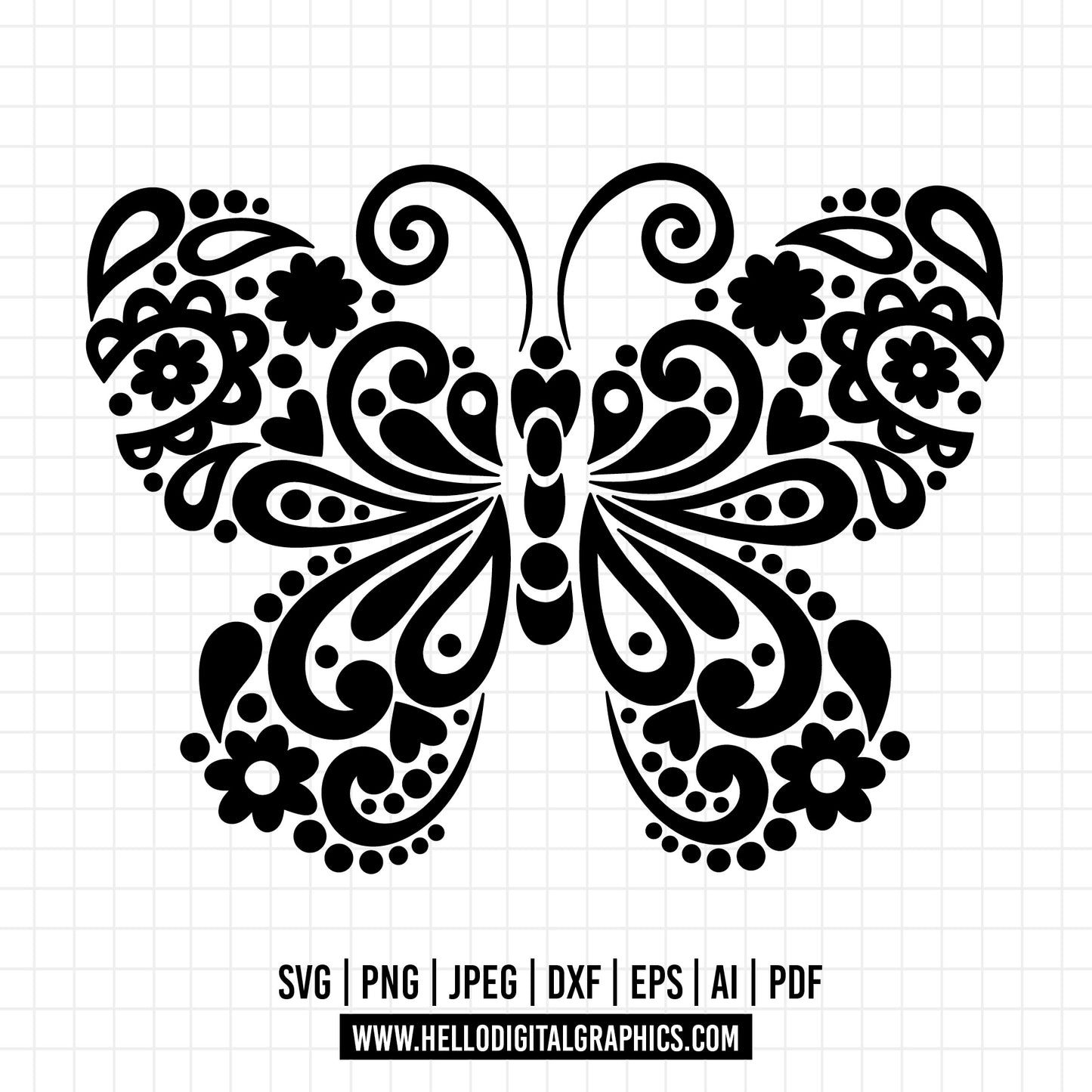 COD1165 Butterfly svg, butterfly with flowers clipart, Positivity svg, butterfly circuit