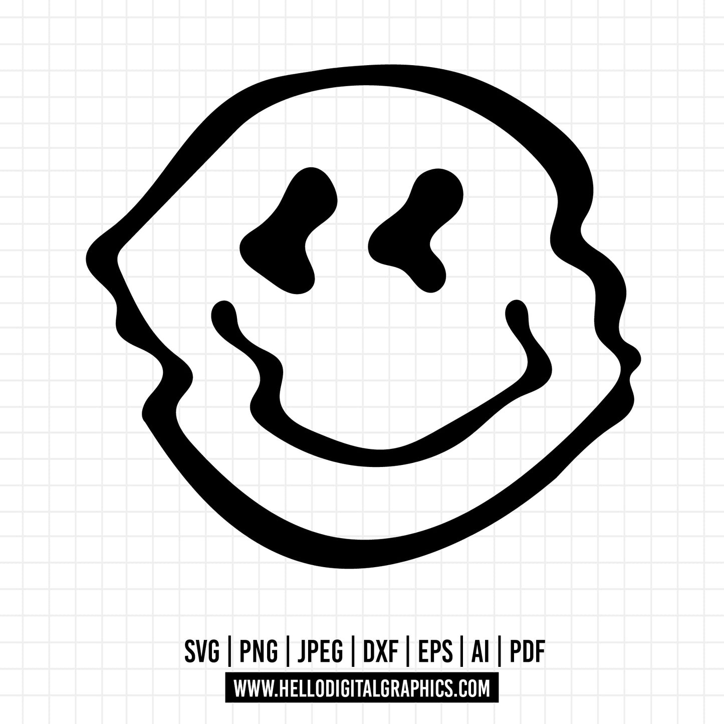 COD1171 Smiley Face Bundle, Melting Face Bundle, Svg Files for Cricut & Silhouette, Black Svg, Groovy Svg, Happy Face Svg, Emoji Svg Png