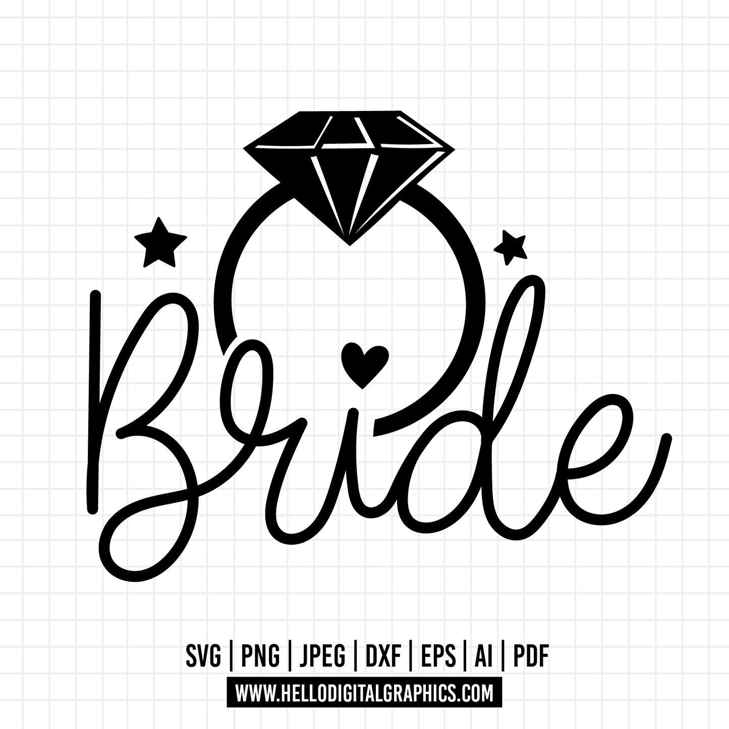 COD1182 Bride Instant Digital Download ,svg, png, jpg, and eps files included. Wedding, Diamond Ring, Bridal Party, Bachelorette